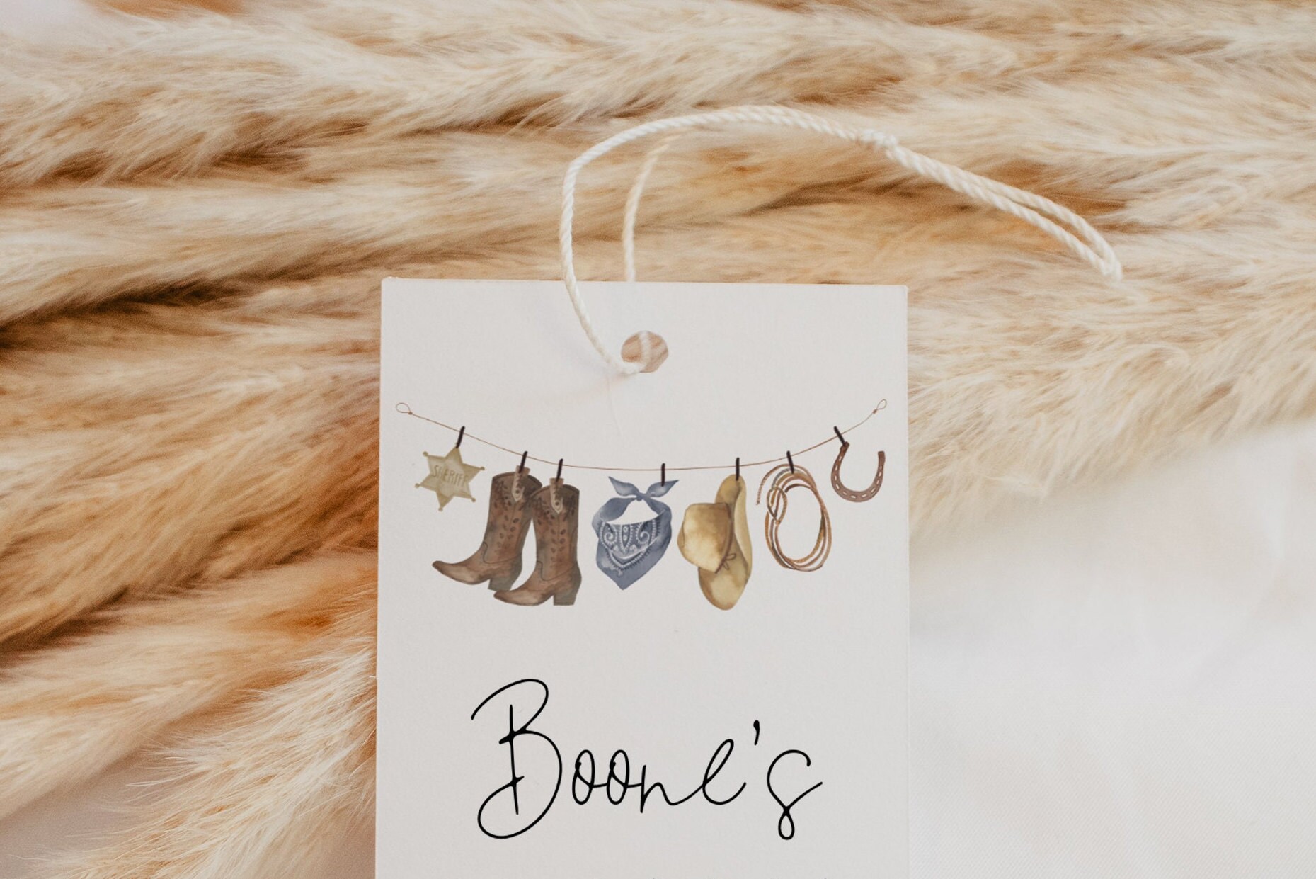 1st Rodeo Thank You Favor Tag Template | Cowboy 1st Birthday Printable ...