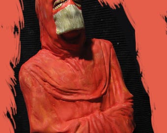 The Red Death MASKED (Masque of the Red Death) portrait sculpture statue bust painted