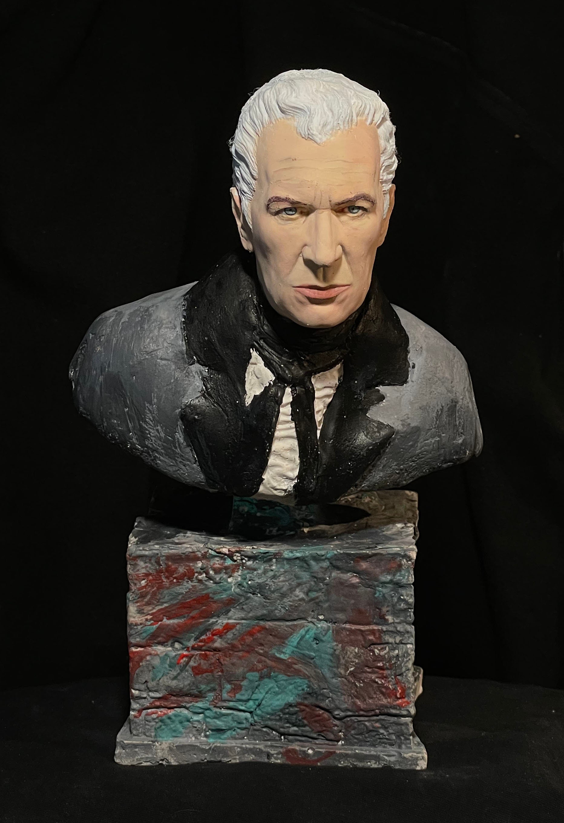 Vincent Price Roderick Usher Corman Poe portrait statue bust painted  sculpture version 1