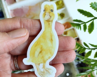 Watercolor Duckling Sticker, Durable Vinyl Decal