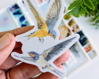 Barn Swallows Sticker, Durable Vinyl Decal