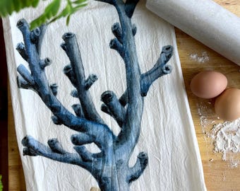 Blue Coral 2 Tea Towel