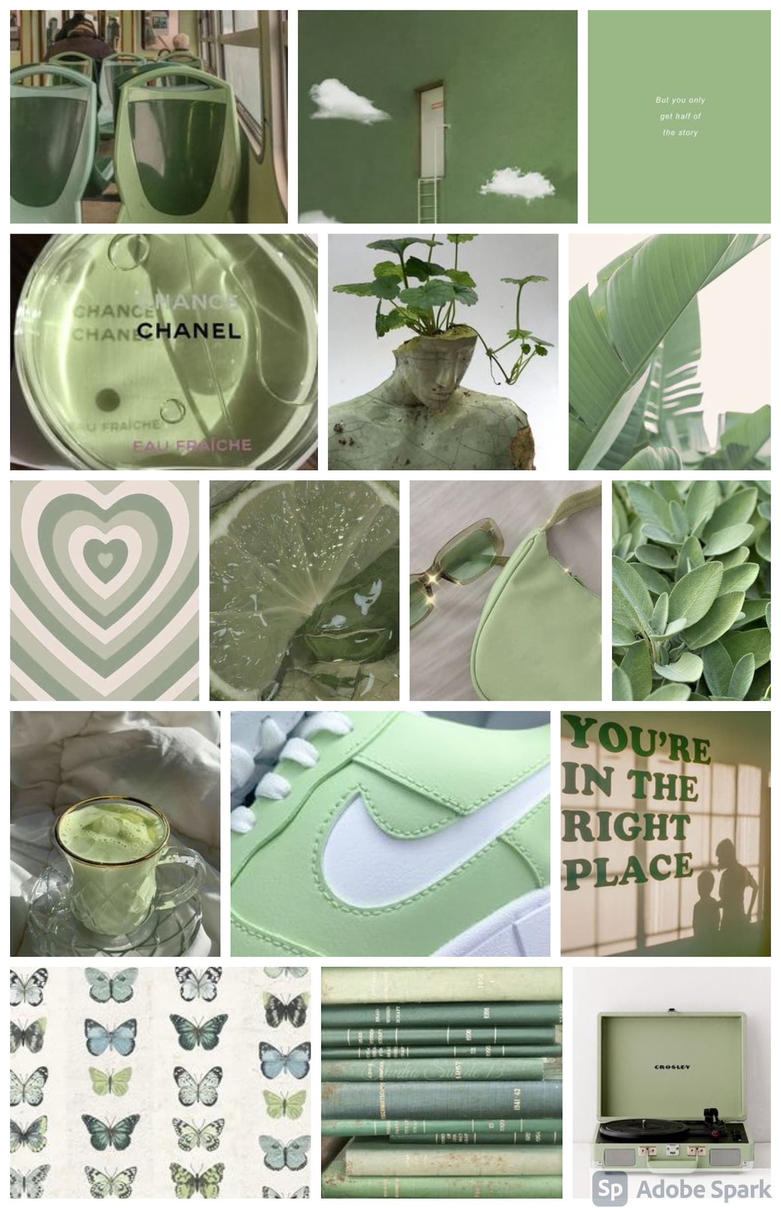 Green Aesthetic Collage Kit 30 PCS : | Etsy
