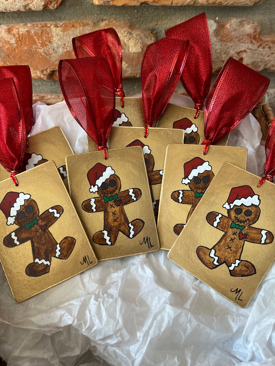 Hand Painted Voodoo Doll Gingerbread Man Ornament Etsy