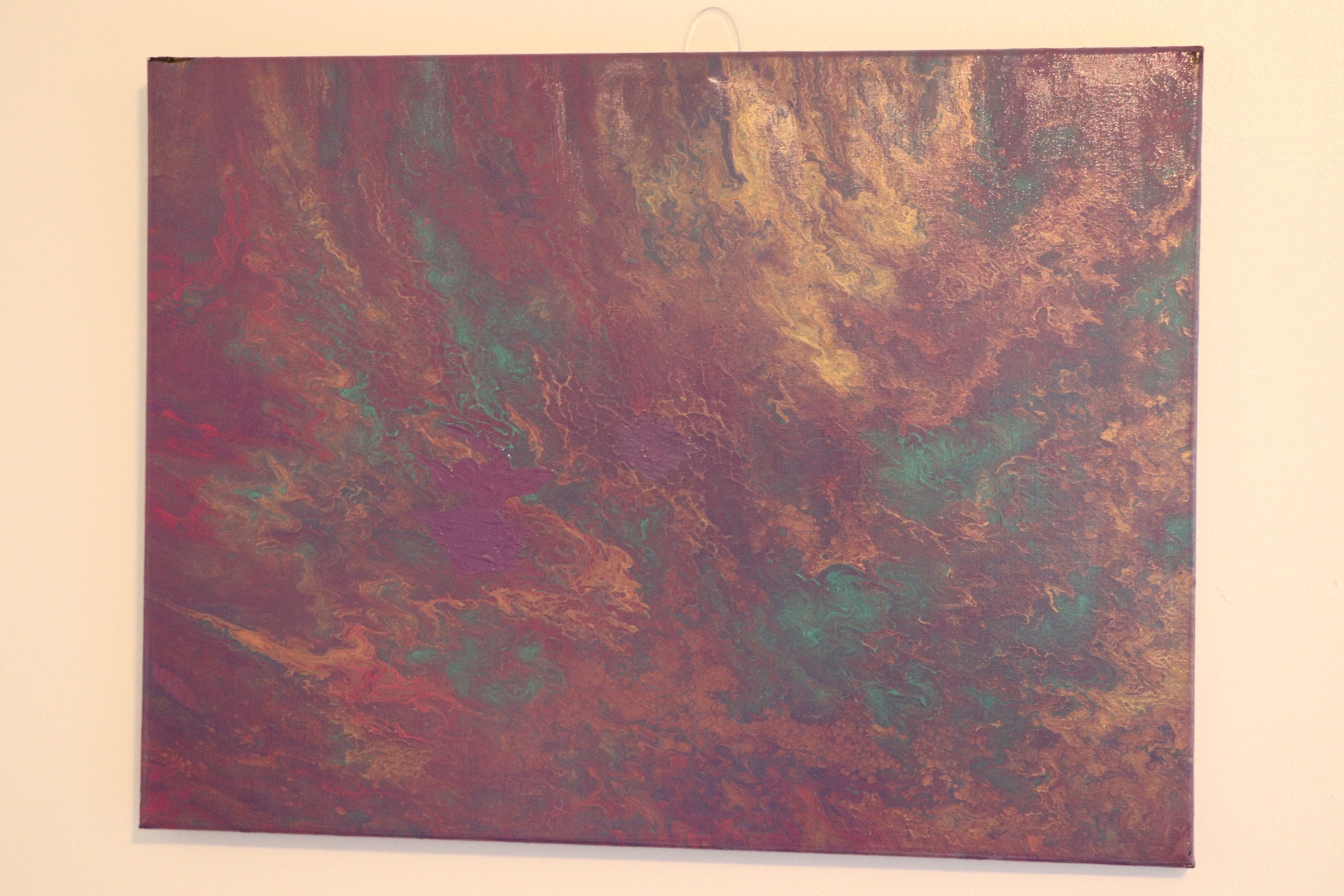 Purple Sunset Sky Fluid Art Painting Etsy