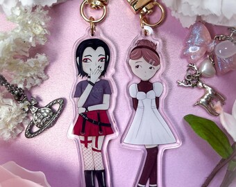 Nana and Hachi 3.5" Double Sided Acrylic Chibi Anime Keychain Charm
