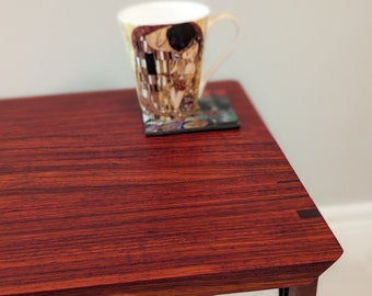 Side / End Table for Living or Grand room - Exotic Padauk wood with Walnut Feet - Japanese Inspired design