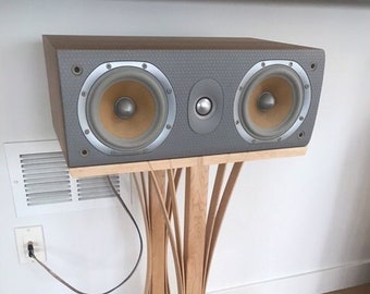 Custom Wooden Audiophile Speaker Stand - Birdseye Maple top and Maple Slats/bottom - Japanese Inspired Design