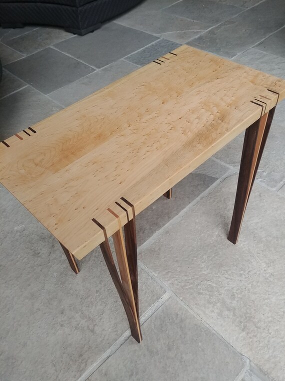 Side End Table For Living Or Grand Room Birdseye Maple Top Image 0