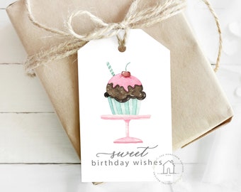 Birthday Cupcake Gift Tag