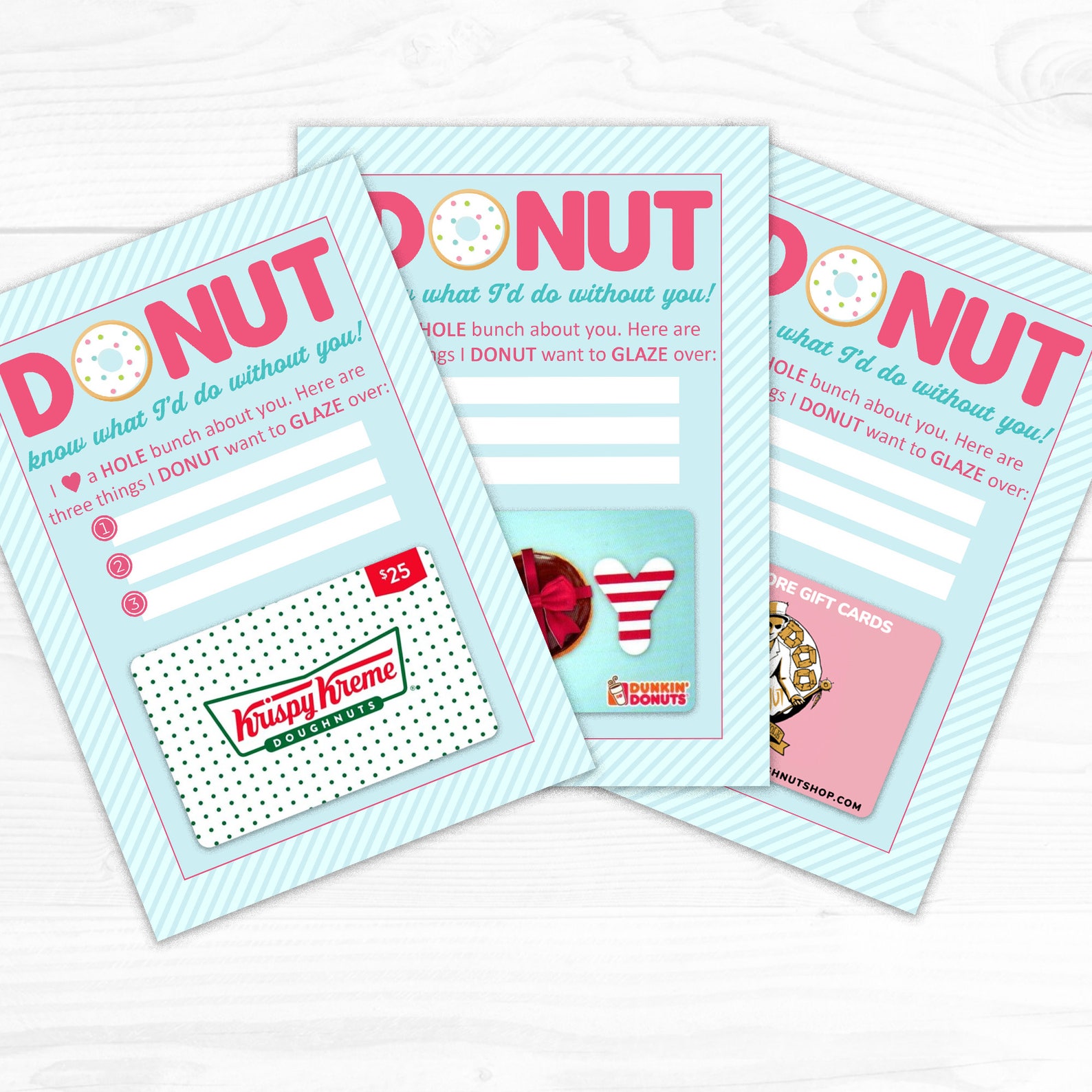 Donut Gift Card Holder Krispy Kreme Dunkin Donuts Birthday Teacher Appreciation Thank You Gift