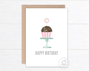 Birthday Card Cupcake | Printable Card | Instant Download