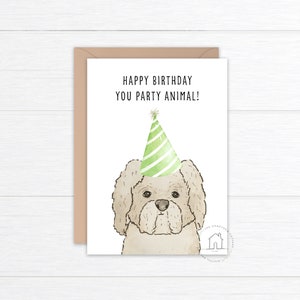 Carte d'anniversaire de chien | Shih Tzu | Téléchargement instantané