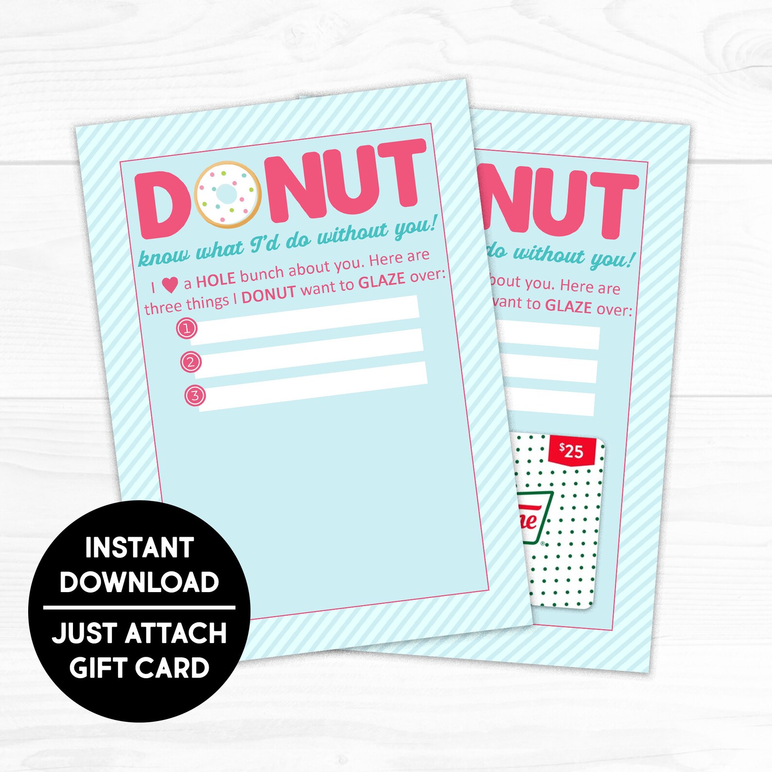Donut Gift Card Holder Krispy Kreme Dunkin Donuts Birthday Teacher
