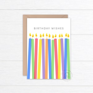 Bougies de carte d&#39;anniversaire | Carte imprimable | Téléchargement instantané