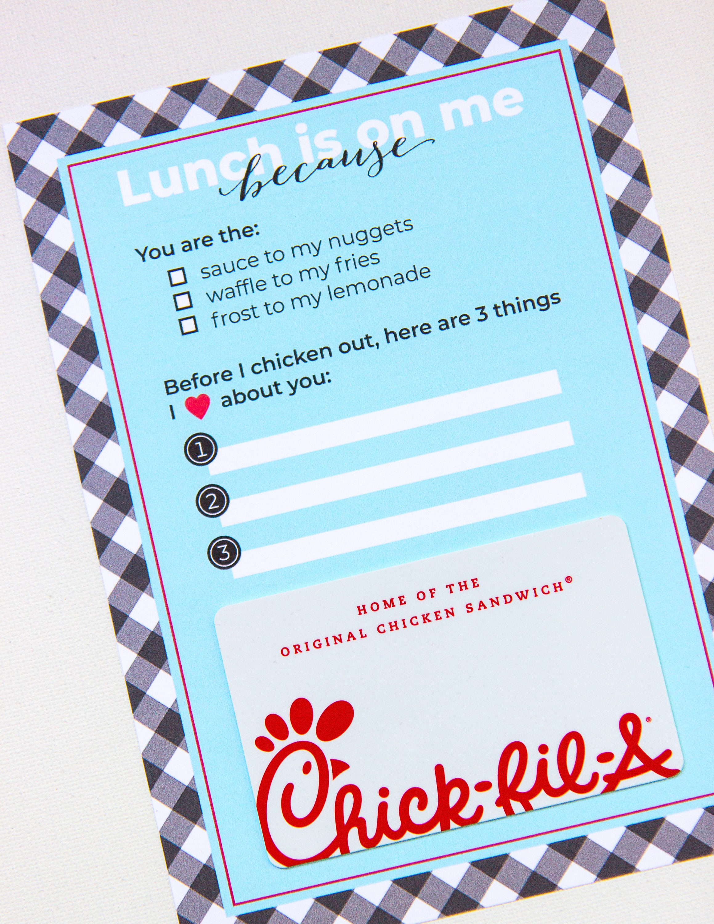 Chick Fil A Gift Card Holder for Teacher, Birthday, Friend