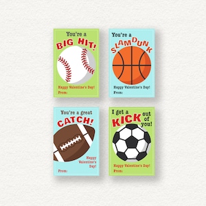 Sports Valentine Printable | Football | Basketball | Soccer | Baseball