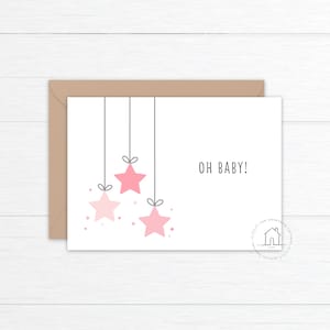 Carte bébé fille | Félicitations | Douche de bébé | Nouveau bébé
