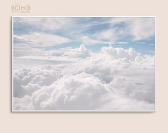 Above the Clouds Print // Blue Sky Over White Clouds Landscape