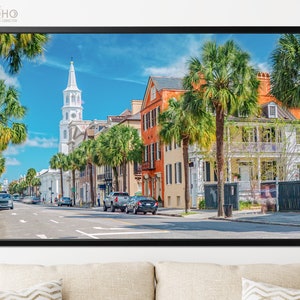 Charleston Print // St. Michaels Church and Broad Street in Charleston South Carolina