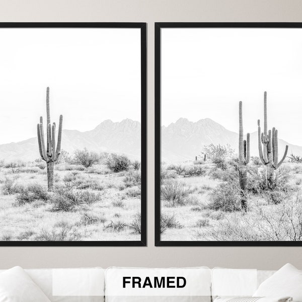 Black White Desert Art Etsy