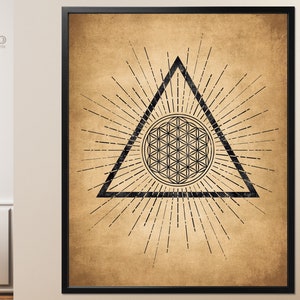 Flower of Life poster print // Symbol of "Beginning" of what life is and of everything