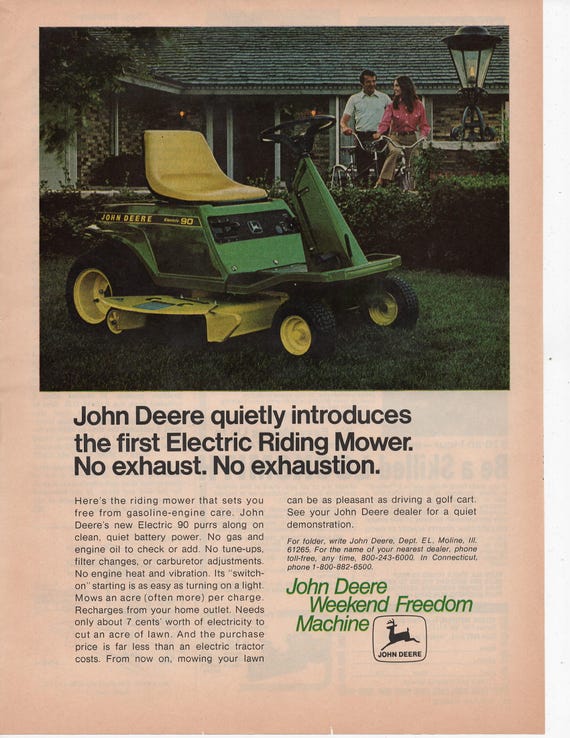 Download Free John Deere Riding Mower Vintage Print Ad 1972 Etsy SVG Cut Files