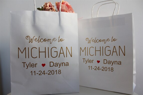 Wedding Welcome Bag Party Favor Bags Wedding White Paper Etsy