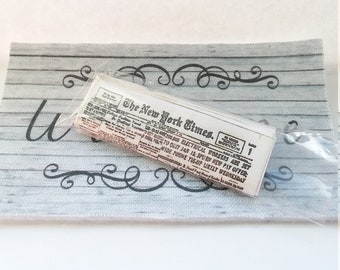 Miniature Newspaper in Cellophane Sleeve, Dollhouse Accessory