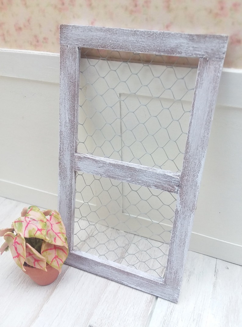 Miniature Dollhouse Shabby Window Frame Wall Decor Mini 1 12 Etsy