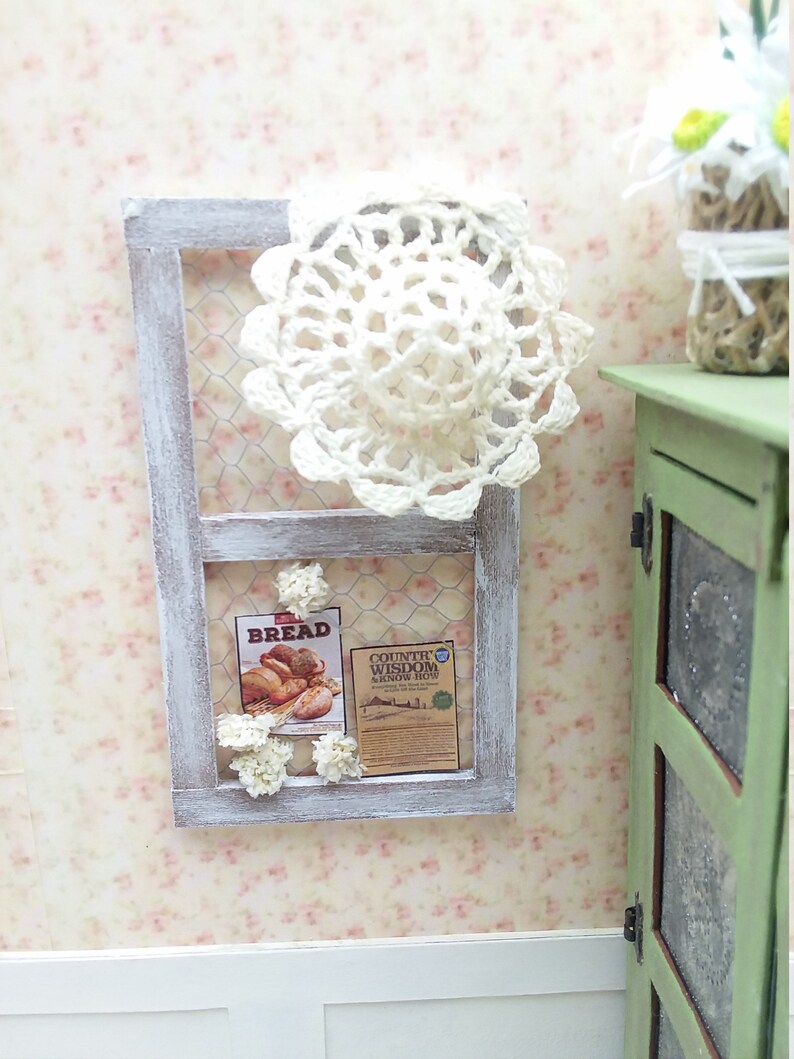 Miniature Dollhouse Shabby Window Frame Wall Decor Mini 1 12 Etsy