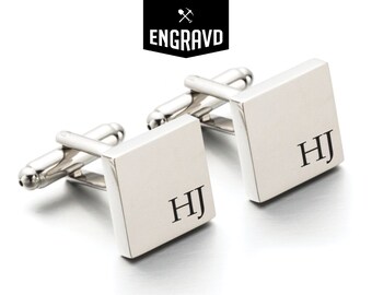 Black Cufflinks Initial Cufflink Gifts for Him Engraved Cufflinks Personalized Cufflink Gift for Men Personalized Cufflinks
