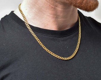 18K Gold Stainless Steel Gold Curb Chain - 5mm