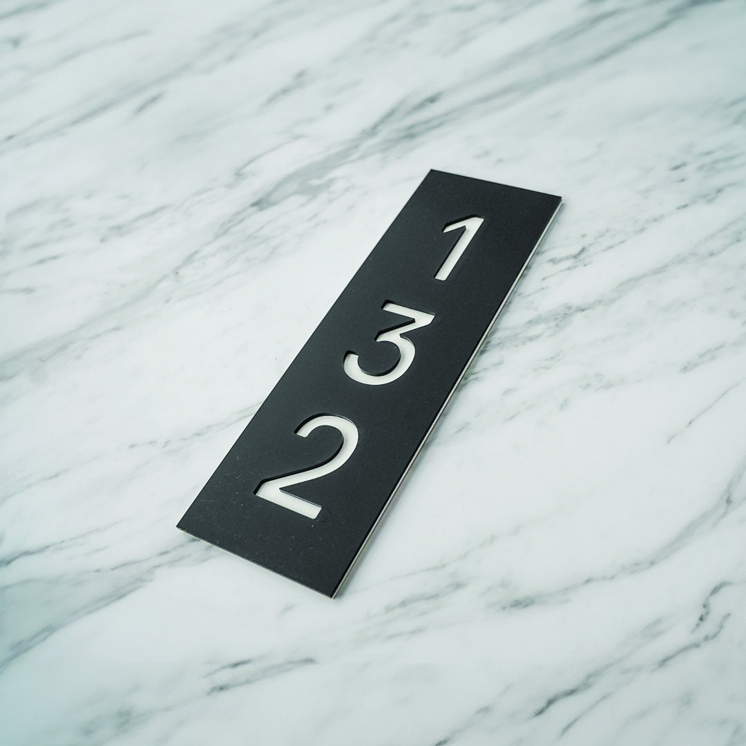 Acrylic House Number Sign: Two-tone Cutout, Modern Address Plaque - Etsy