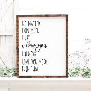 No Matter How Much I Say I Love You SVG, Wedding SVG, Valentines Day clipart, Couples Quote, Farmhouse Sign svg, Valentine&#39;s Cut File,