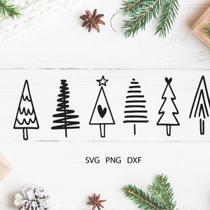 Christmas Tree Svg, Pine Hand Drawn svg, Winter Svg, Farmhouse Christmas svg, Christmas in July, Pine Tree Svg