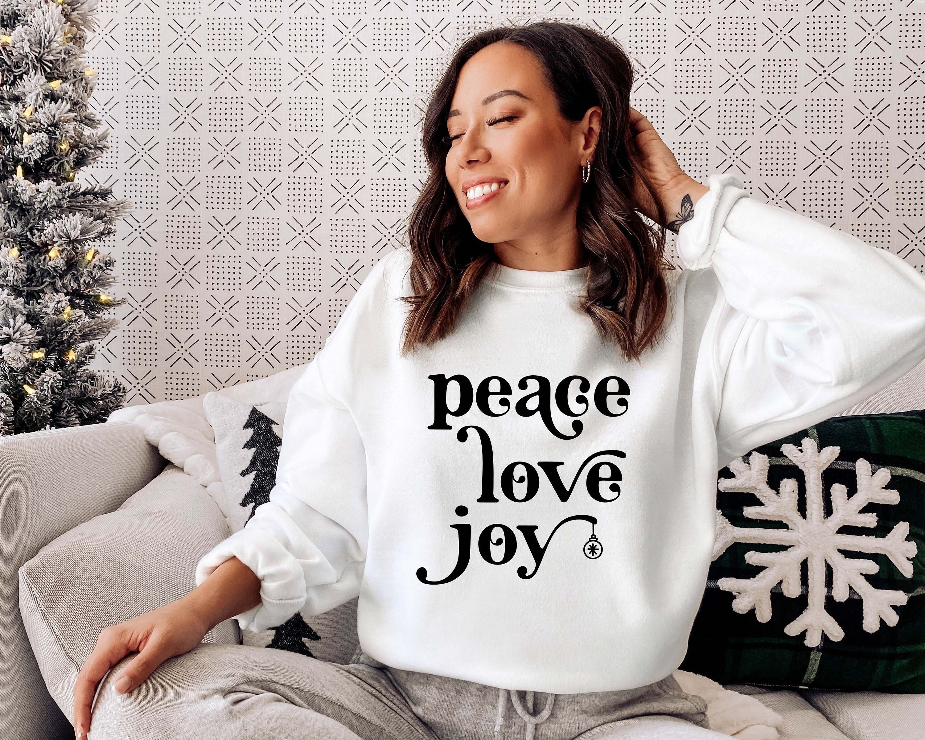 Peace Love Joy Svg, Christmas Svg, Christmas Shirt Svg, Holiday Women's Tee Svg, Winter Svg,  Winter Shirt Ideas, Holiday, Christmas,