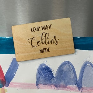 Personalized Look What I Made Magnets, Kids Artwork Magnet, Artwork Display, Personalized Magnet, Kitchen Magnet, Kids Magnet, Wood Magnet