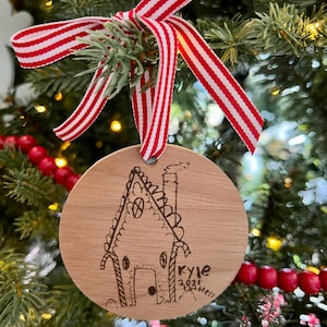 Personalized Wooden Handwriting Christmas Ornaments -- Christmas, Engraved Ornaments, Gifts, Handwriting, Christmas Decor, Engraving