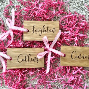 Personalized Wooden Tag (1) -- Valentine’s Baskets, Easter Baskets, Christmas Stockings, Summer Baskets, BOO Baskets, Gift Tags, Engraving