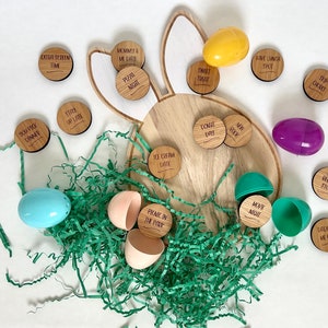 Easter Egg Tokens, Egg Hunt Coins, Egg Filler Coins, Wooden Easter Tokens, Easter Hunt Game for Kids, Reward Tokens, Easter Egg Prizes