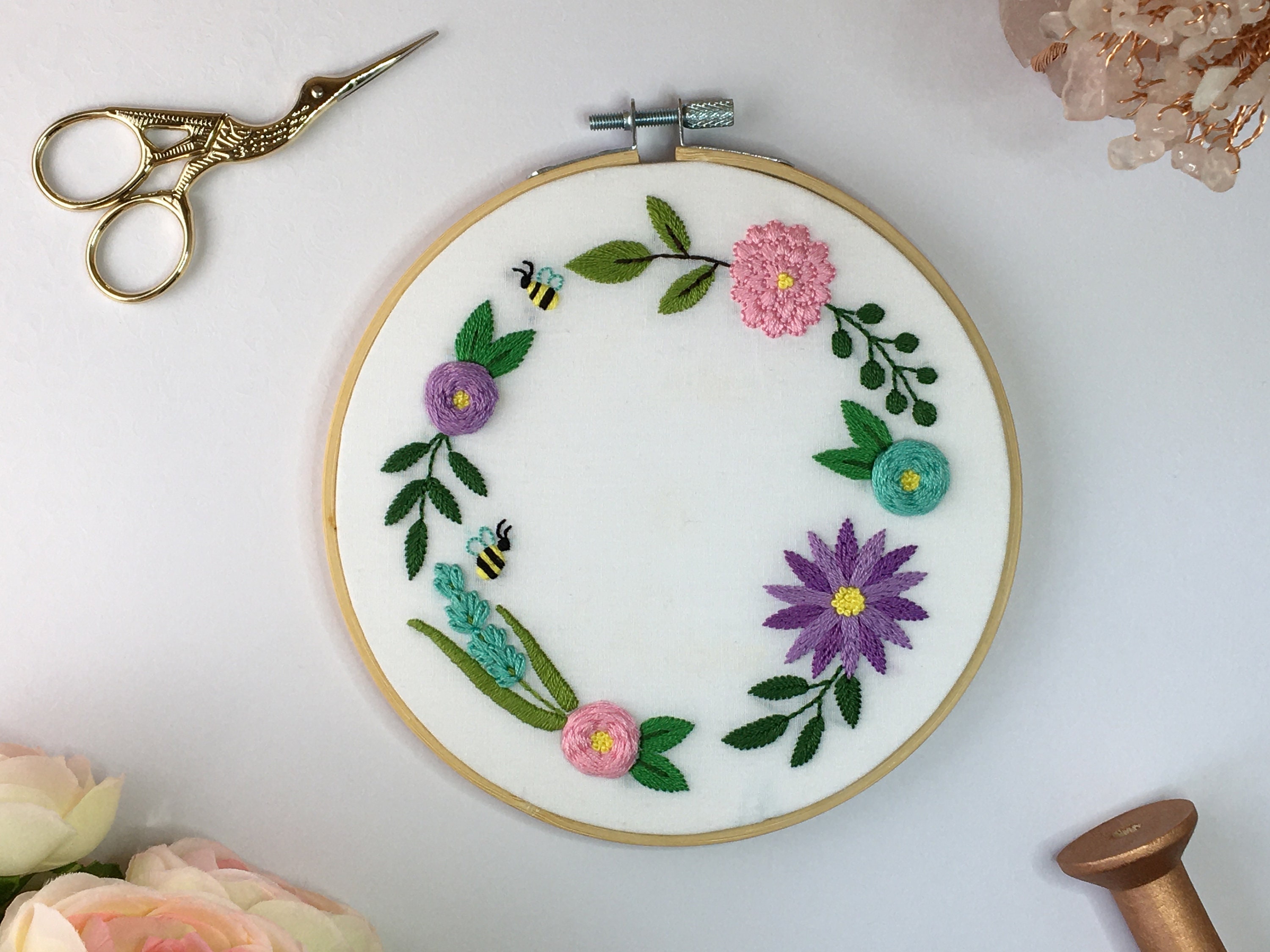 Pre Printed Fabric/Embroidery Kit for Beginners Modern Hand Etsy