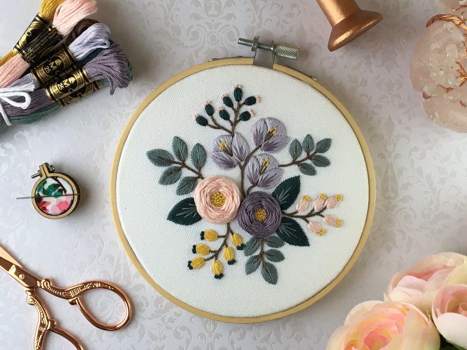 Pre Printed Fabric/Embroidery Kit for Beginners Modern Hand Etsy