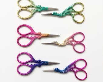 Stork Embroidery Scissors: Stainless Steel Crafting, Cross Stitch & Sewing, Stocking Stuffer