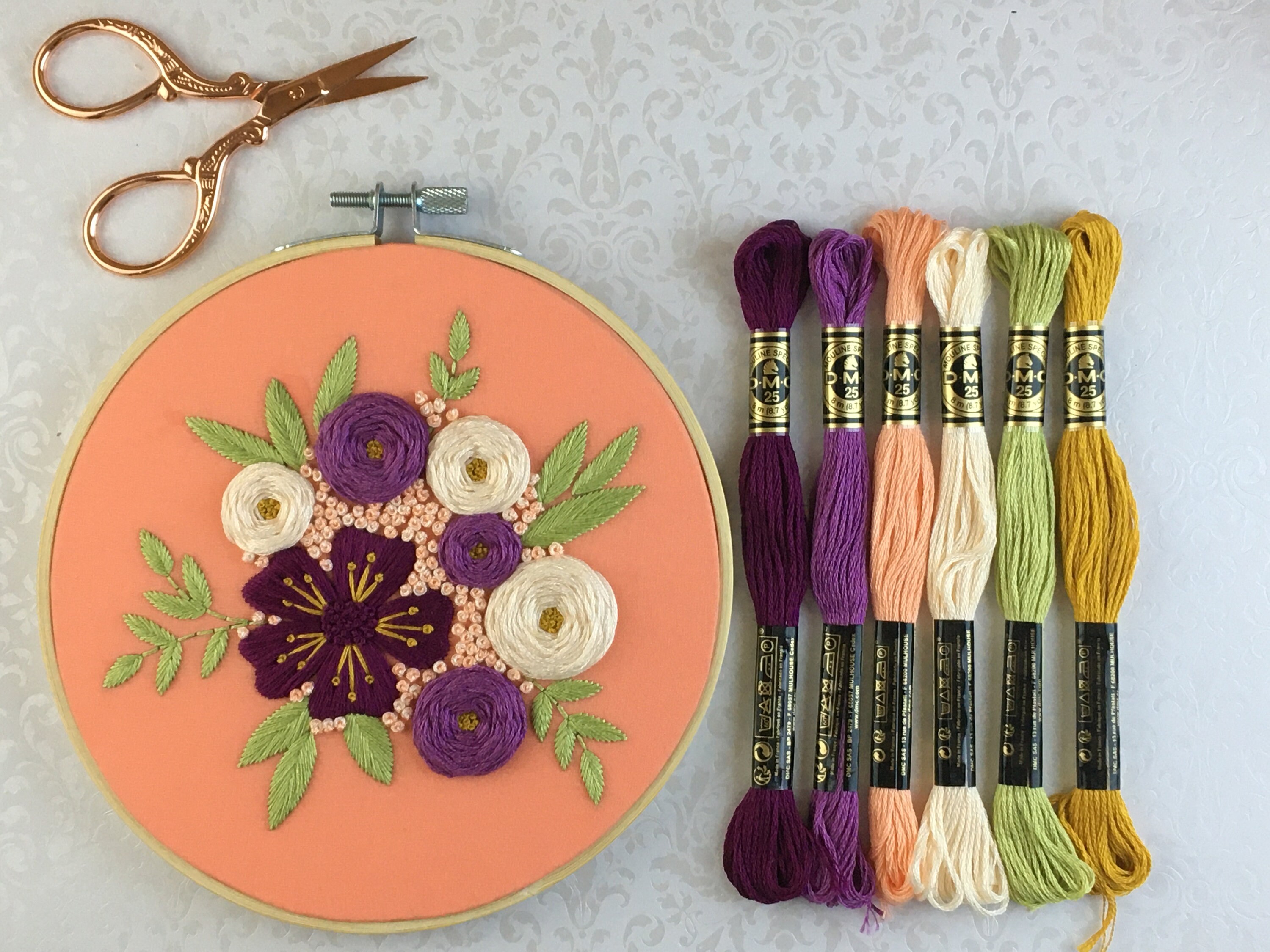 Pre Printed Fabric/Embroidery Kit for Beginners Modern Hand Etsy