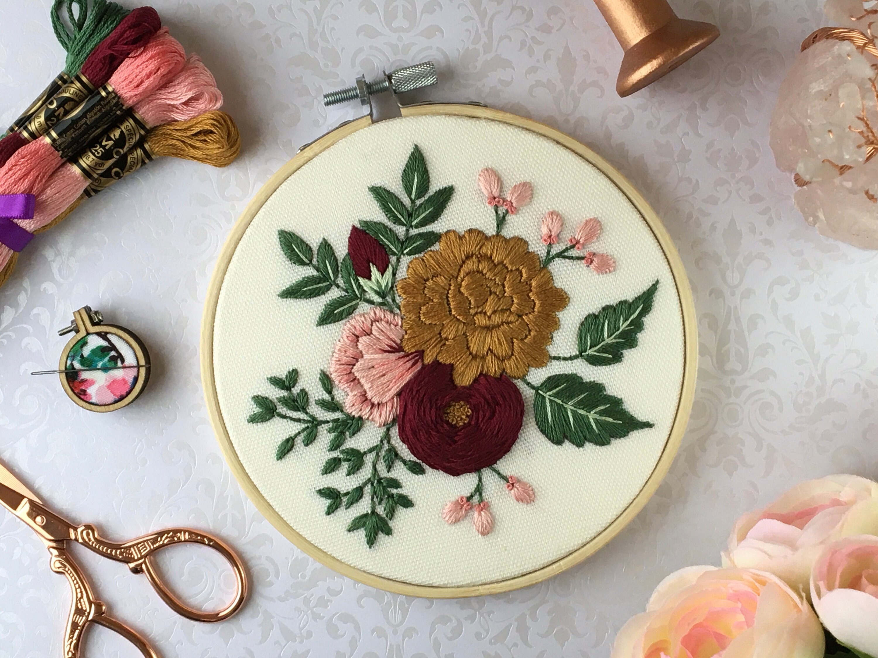 Pre Printed Fabric/Embroidery Kit for Beginners Modern Hand Etsy