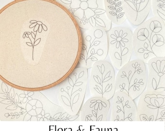 Flora & Fauna Stick and Stitch Broderimönster (15 mönster)