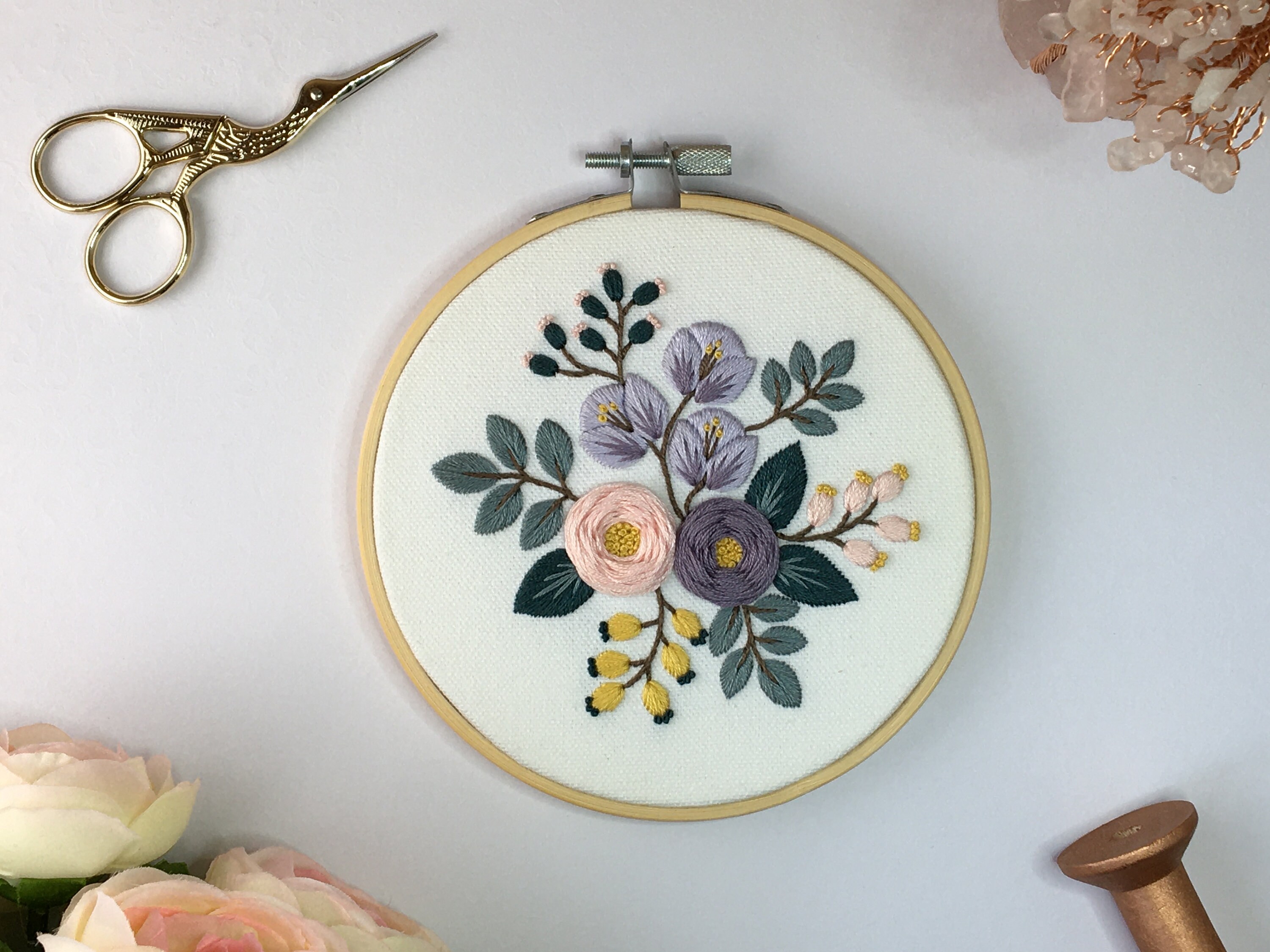 Pre Printed Fabric/Embroidery Kit for Beginners Modern Hand Etsy