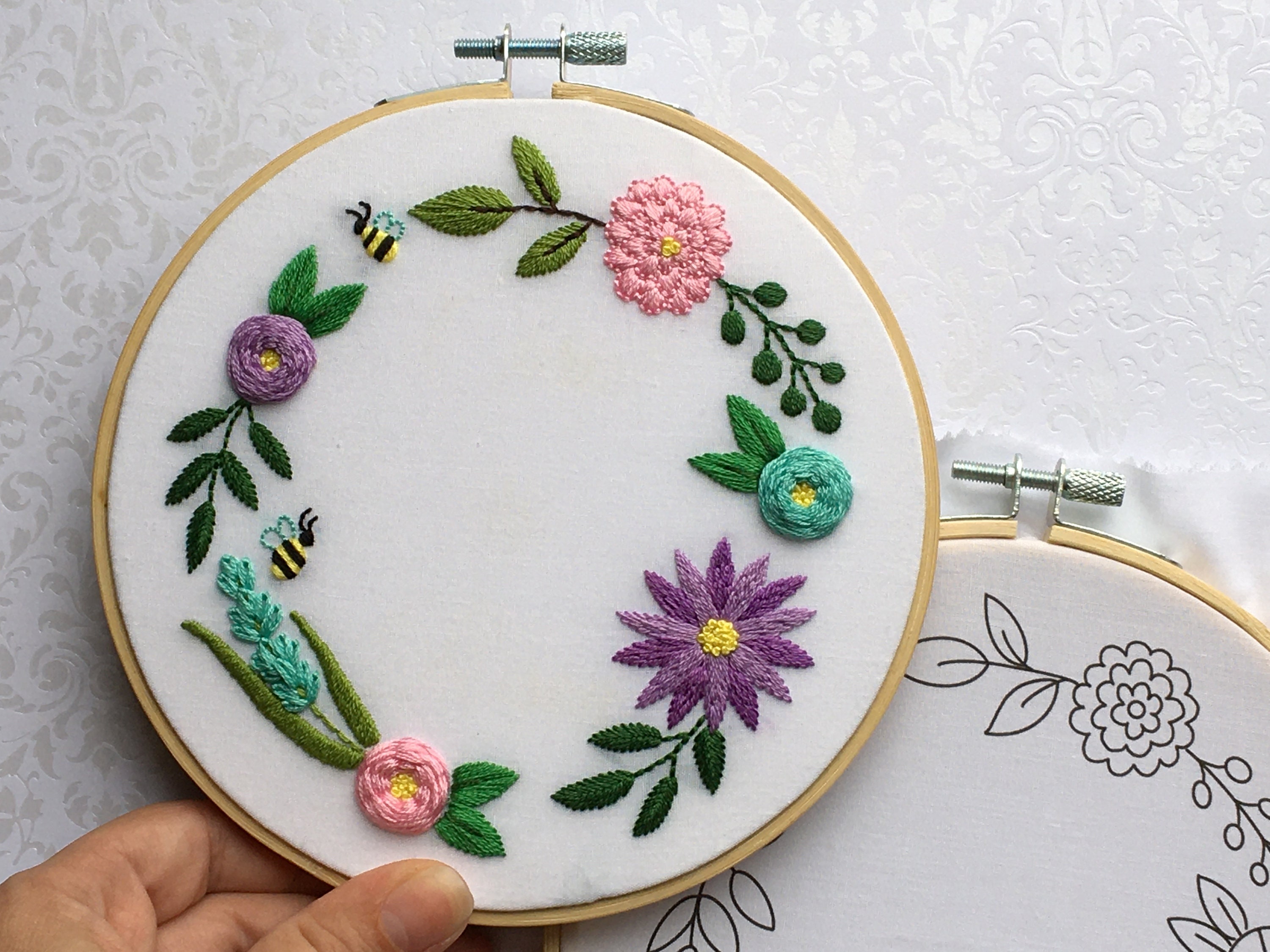 Pre Printed Fabric/Embroidery Kit for Beginners Modern Hand Etsy