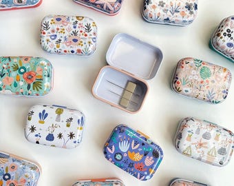 Needle Case for Embroidery, Magnetic Floral Needle Box, Travel Needle Holder, Needle Storage for Embroidery, Cross Stitch, Sewing